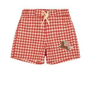 Mini Rodini Red Houndstooth Swim Shorts 92/98 cm - Swimwear and coverups - 92/98 cm - Red