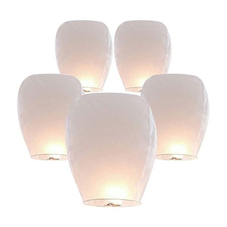 Ønskelykt Kongming Lykt Ren Farge Ønskelykt Bønnelykt Festival Velsignelse Himmellykt (5 stk)