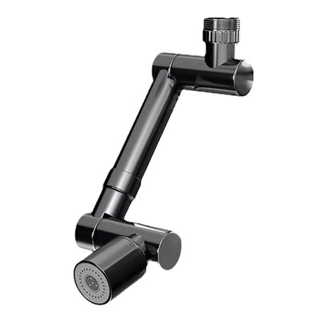 Universal vandhaneforlænger 1440 graders drejelig vandhaneforlænger vasklufter køkken badeværelse drejelig spraytilbehør sort