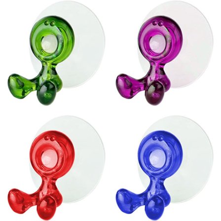 (4 Farver)Vægmonteret Sugeskål Tandbørsteholder til Børn, ZQKLA