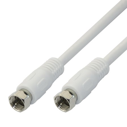 Deltaco ANTENNA CABLE, F-connector, CLASS A+, 5M, WHITE