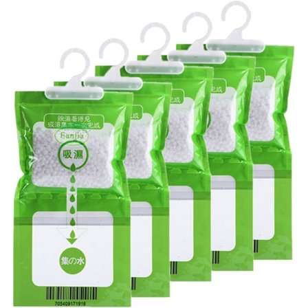 5 st Köks Badrum Garderob Hängande Fuktabsorberande Mögel Deodorant Fuktsäkra Torrpåsar, Avfuktningsprocess Vittne