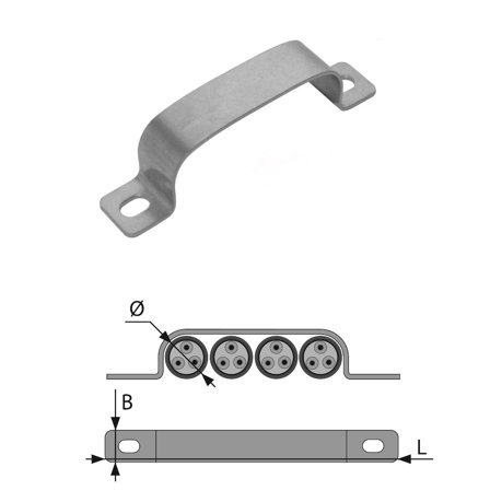 Castor Sadel 4x12mm S2-4x12 flatkabel