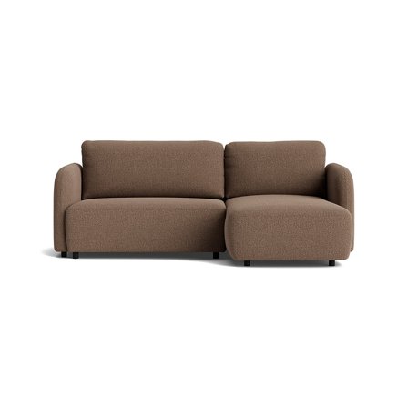 Arezzo Chaiselongue-Schlafsofa, rechts, Nordic Braun, modernes Design, komfortable Schlaffunktion, hochwertige Nozag-Federung, 90cm Breite