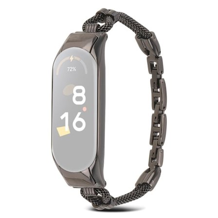 Xiaomi Mi Smart Band 6 / 5 klockarmband i kopparkedjestil - Svart