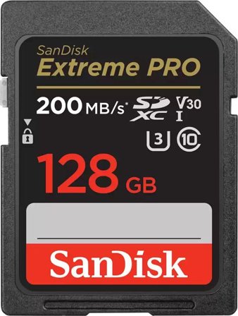 Sandisk Extreme Pro 128GB SD-kort Video Class V30 / UHS-I U3