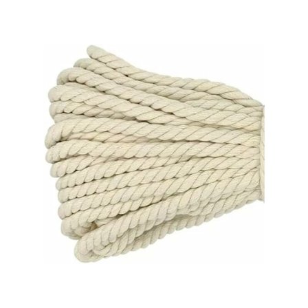 Makramé tau, tykk tau, stor flettet bomullstau, 8mm x 20m beige