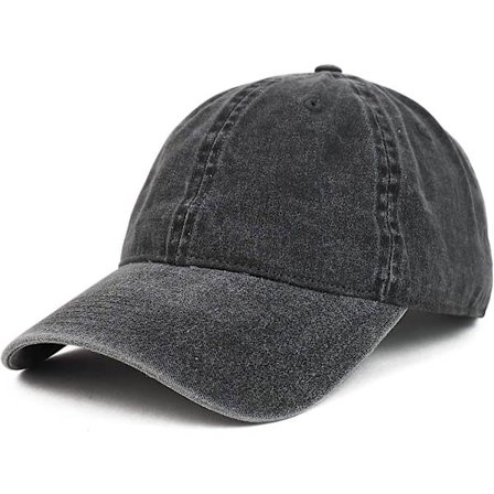 Svart enkel cap Unisex bomullspigmentfärgad cap