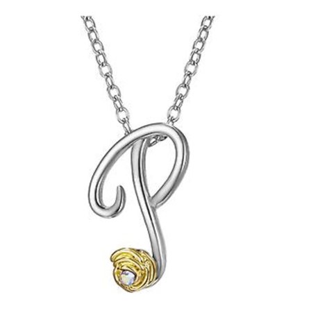 Statement Halsband med Bokstav Ros Strass Halsband 26 Retro Engelska Bokstav Hänge Halsband P