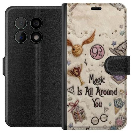 Yhteensopiva Lompakkokotelo OnePlus OnePlus 10 Pro Kirjailtu taianomainen kuvaus, jossa on symboleja, lainauksia ja satumaailmaa, joka on inspiroitunu