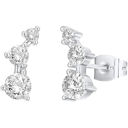 14k guldpläterade Cubic Zirconia öronsmycken - Falska diamantpil öronsmycken för kvinnor