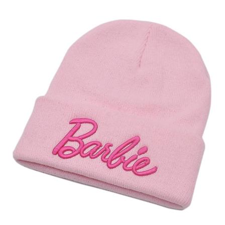Barbiedukke Strikket Lue Beanie Høst Vinter Utendørs Caps Barbie Fans Hatt Gaver Light Pink