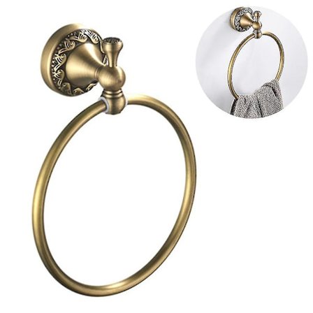 Antik messing håndklædering retro håndklædeholder hardware vedhæng håndklæde hængende ring til badeværelse rustfri