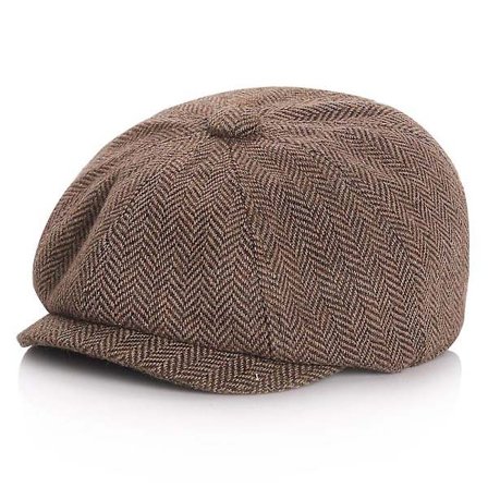 Vintage børne drenge avisdreng kasket flad cabbie beret hat 4-9 år