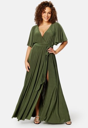 Goddiva Curve Flutter Sleeve Maxi Dress Klær