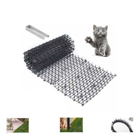 Anti-Cat Mat with Spikes, 200 30cm Repellent Deterrent Mat for Cat Dog Animal, with 8 U-Shaped Ground Anchors, Natural & Ecological Cat Dog Repellen