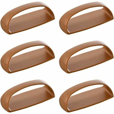 6 stk selvklebende skap skuff skap dør kjøleskap møbelhåndtak bærbar skyvedørhåndtak med selvklebende tape (lys brun)