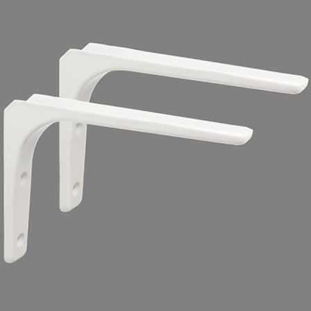 Hyllkonsol Vinkelkonsol Hyllkonsol Hyllkonsol Väggmontering 200mm*150mm, Blank Vit Metallfinish, 2 Stycken