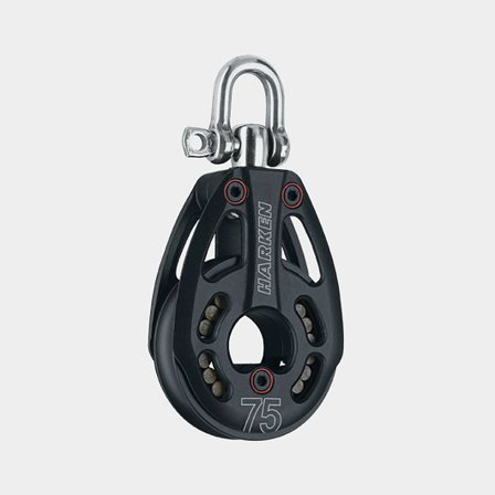 Harken 75mm Black Magic Air Low-Load Block - Aluminium, Svivlande