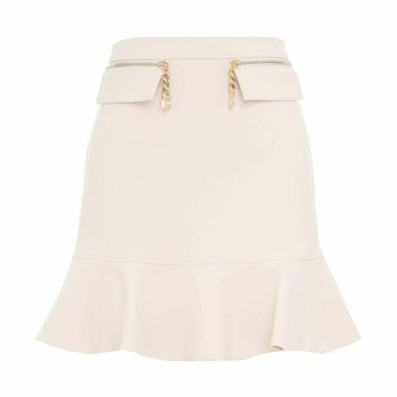 Elisabetta Franchi Womens Roks 21 , Wit , Dames , Maat: S Korte rokken