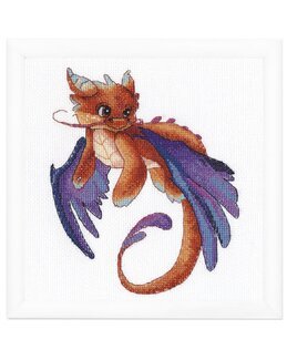 Broderikit Billede Rød Drage - Oven