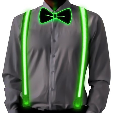 Lysende seler og butterfly til mænd, 2 stk./sæt, justerbare lysende slips og Y-form, selvlysende seler med 3 blinktilstande, til Halloween-fest