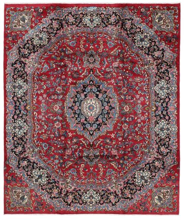 Maschad Teppich Orientalischer Dunkelrot/Schwarz (Wolle, Persien)