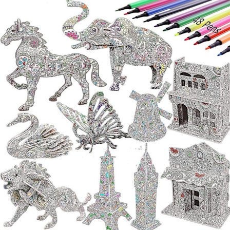 3D-värityspalapelisarja - DIY-taidetta ja askartelua lapsille - STEM-opetusrakennussarjat - täydellinen luovuussarja ja matkatoiminta - paras 