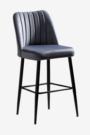 Hanah Home - Sæt med barstole (2 stk.) - Vento - Grå - Barstole & -taburetter - Fra Homeroom