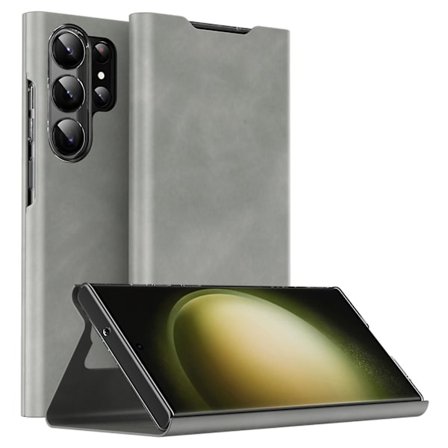 För Samsung Galaxy S24 Ultra Case Nappa Texture Stand Korthållare Mobiltelefon Cover