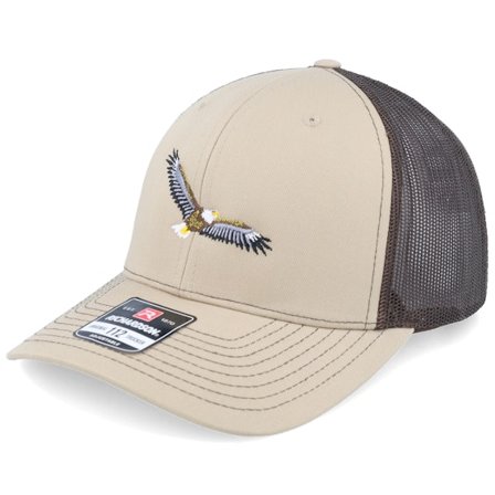 Wild Spirit - Beige trucker Cap - Flying Eagle Embroidery Khaki/Brown Trucker @ Hatstore