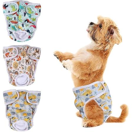 Gjenbrukbare hundebleier, 3-pack vaskbar hundebleie Superabsorberende hundebleier