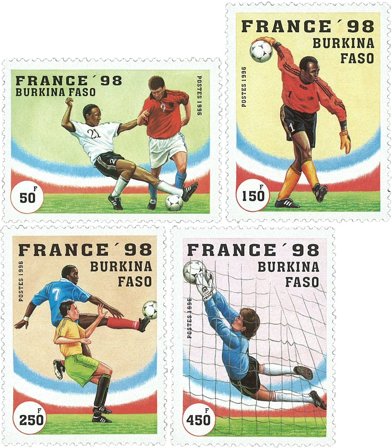 Burkina Faso - Fodbold VM - Postfrisk sæt 4vt