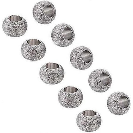 50 stk. 2 mm hull teksturerte runde perler rustfritt stål perler metallperler løse perler 4 mm avstandsperler funn for DIY armbånd halskjede 