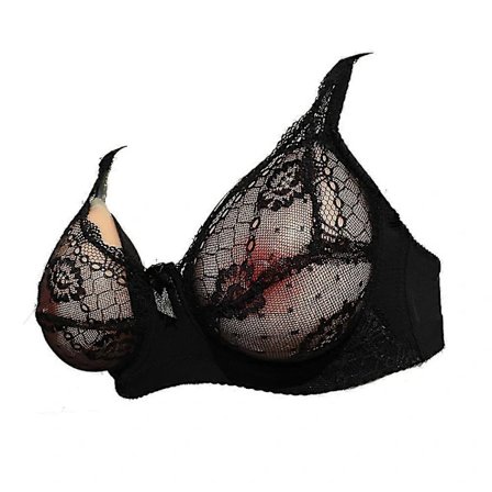 Falsk Bryst-BH Lomme-BH Silikonebryster Crossdressere Cosplay Prop 95D (Sort) 2025:e
