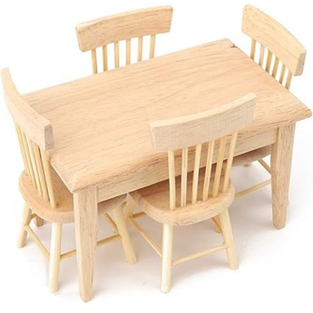 1:12 mini simuleringsbord og stole, spisebord og stole