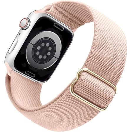 Elastisk klokkebånd kompatibelt med Apple Watch Band 41mm 40mm 38mm Komfortabelt justerbart sportsbånd for kvinner menn - Lys rosa