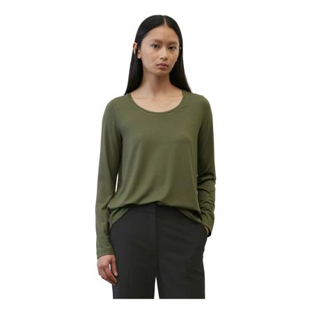 Marc O'Polo, Elegant jersey long sleeve top in a relaxed fit Groen, Dames, Maat:S