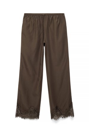 Alexia x NA-KD Hose mit Spitzendetail - Weite Hosen - Braun - EU 32