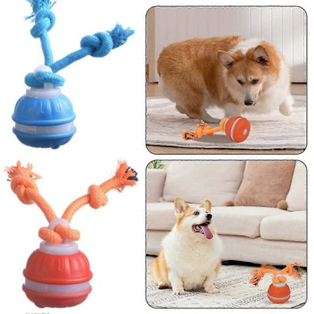 2025 Oppgradert Smart Interaktiv Hundeleke Ball, Knirkende Leke Elektrisk Automatisk Rullende Bevegelig Kjæledyrleke Baller med Tau