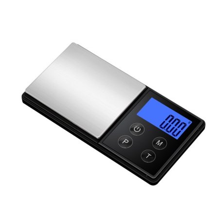 Laddningsbar digitalvåg 200 g / 0,01 g Svart Svart