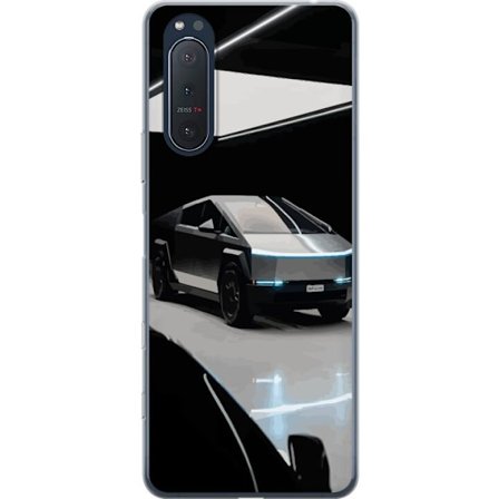 Kompatibel Mobilcover til Sony Xperia 5 II Tesla Cybertruck futuristisk elbil konceptdesign i mørk studio moderne bilillustration for teknologi og bi