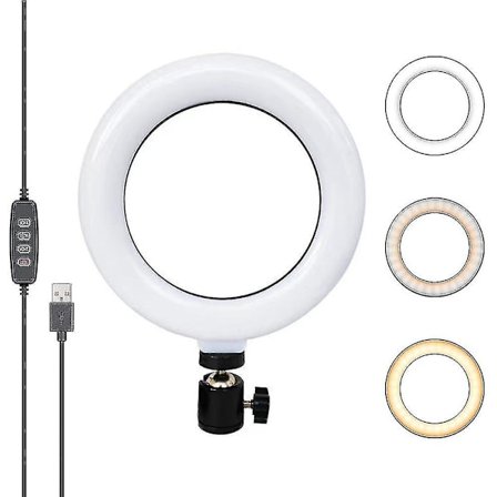 6'' Selfie Ring Light Med Stativ, Videokonferensbelysning, Webbkamer