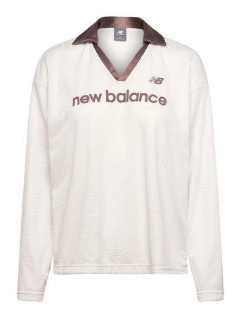 New Balance Mesh Soccer Jersey Long Sleeve - Cream - L