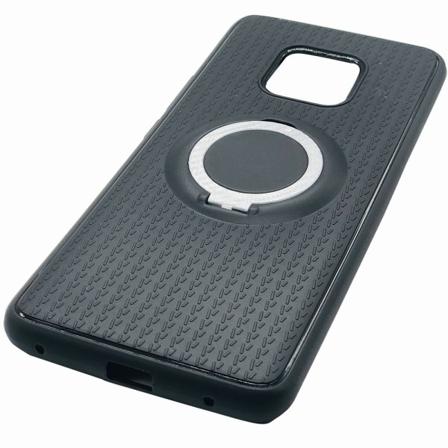 Stilfuld carbon designskal med ringholder Huawei Mate 20 Pro Silver