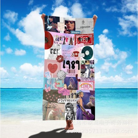 Taylor Swift Strandhåndklæde Tyk Mikrofiber Skildpadde Filt 75*150cm Gave C C