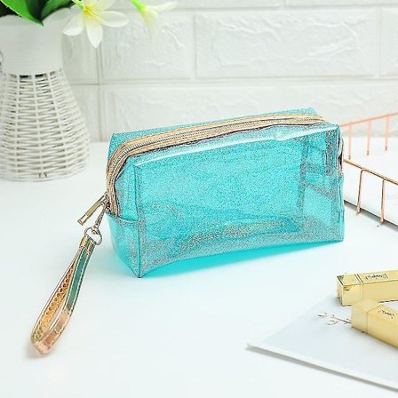 Vandtætte Kosmetikposer Pvc Transparent Lynlås Toilettaske Med Håndtag