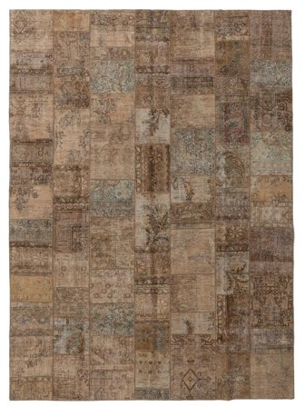 Patchwork Rug 301X412 Brown/Black Large Wool, Persia