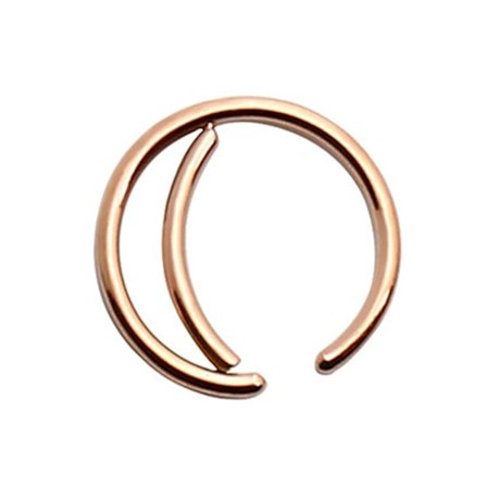 Fake Näsring Dubbel Septum Piercing Clip-On Roséguld