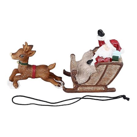 Juleakvariumdekorasjon Resin Julenissen Reinsdyr Slede Ornament Akvarium Dekorativt Julepynt SZRH[D]